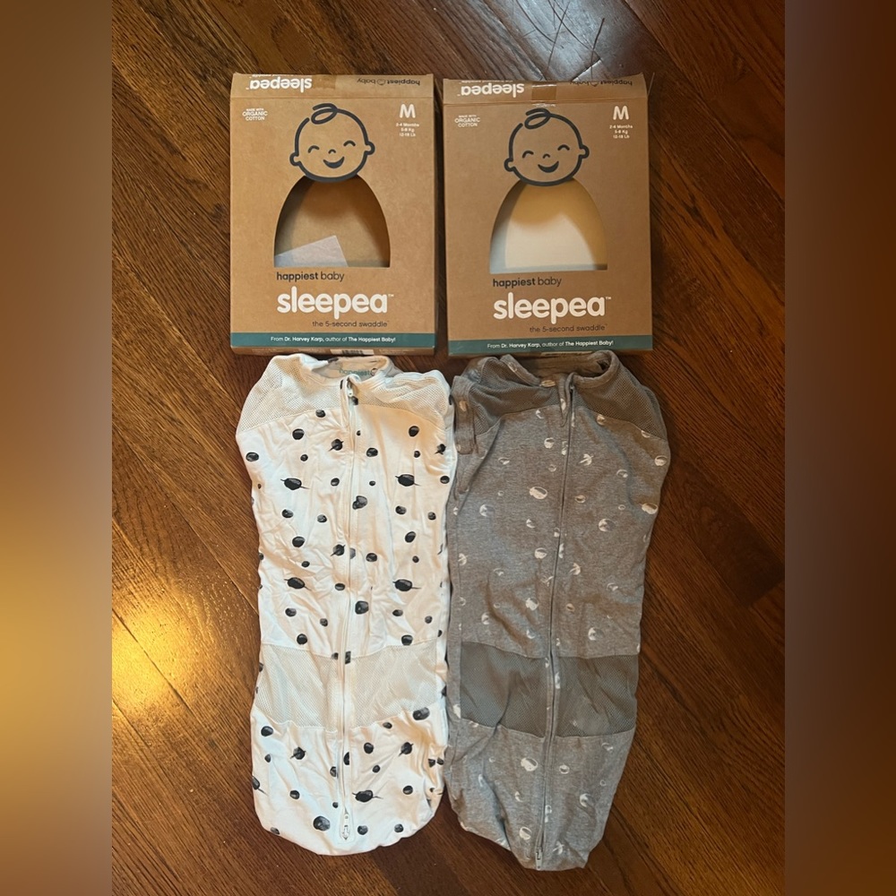 Sleepea® 5-Second Baby Swaddle - 2 w/ boxes- practically new- Med.2-4M,12-18 lb)